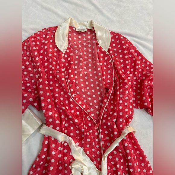 Silky Dotted Victorias Secret 90s Vintage Robe - Picture 7 of 10